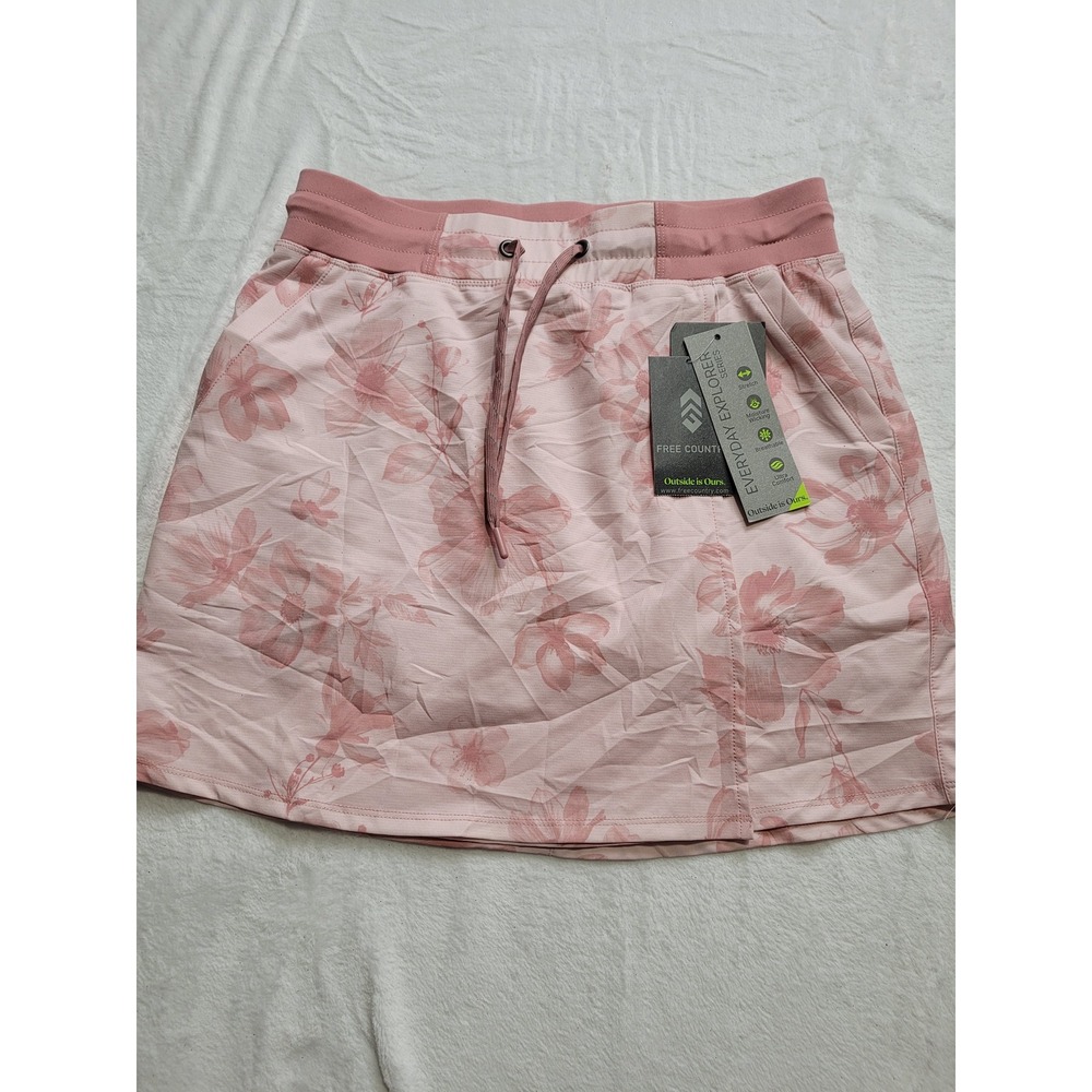 NWT Free Country Skort Women Small Pink Floral Activewear Everyday Explorer